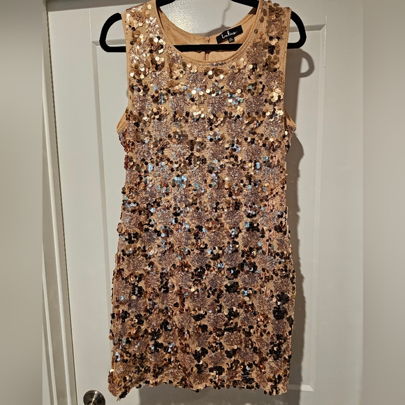 Lulu's Cheers Rose Gold Sequin Sleeveless Bodycon Dress XL - Picture 9 of 11